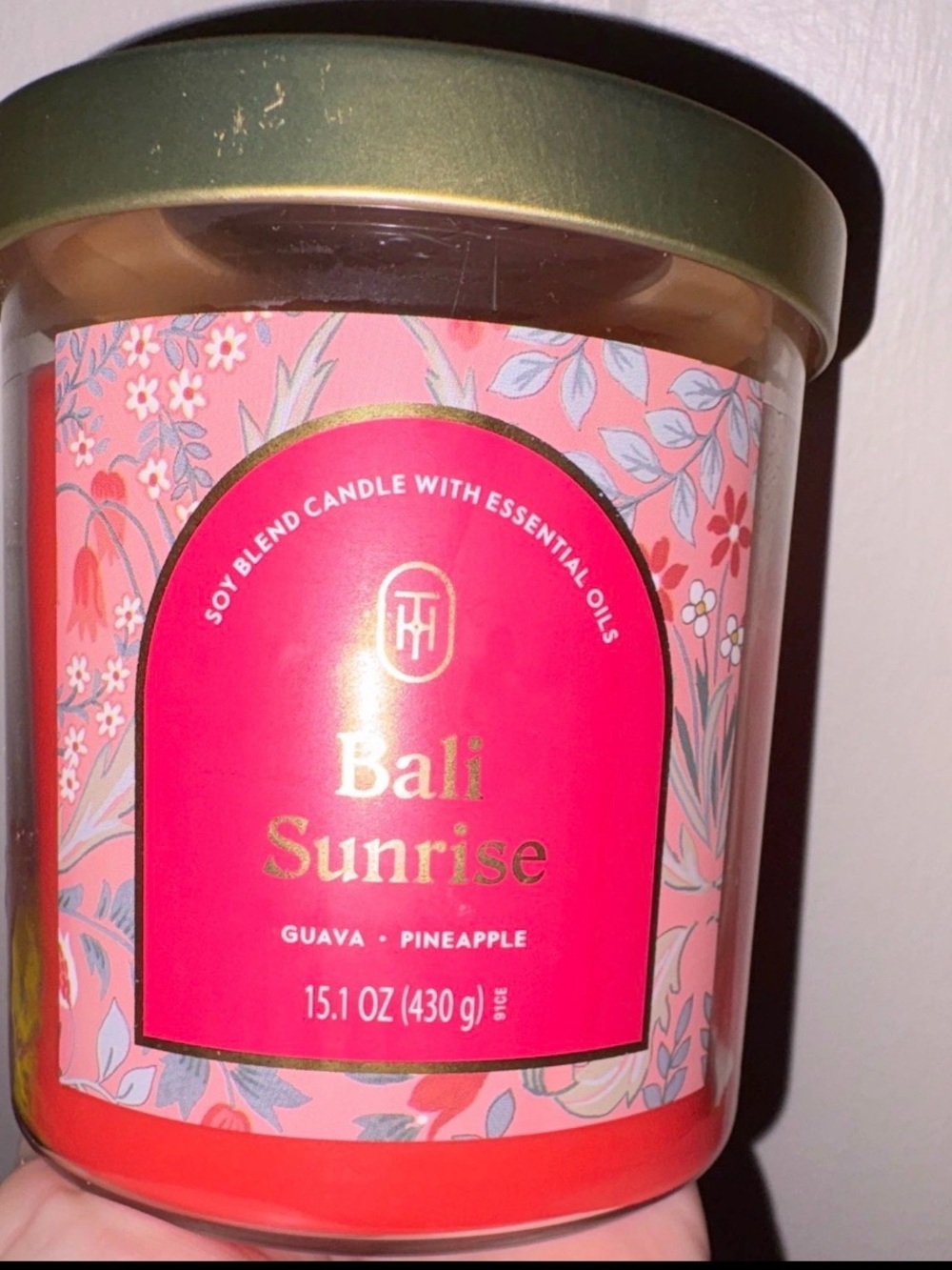 Threshold Bali Sunrise Candle - Pink and Gold Lid